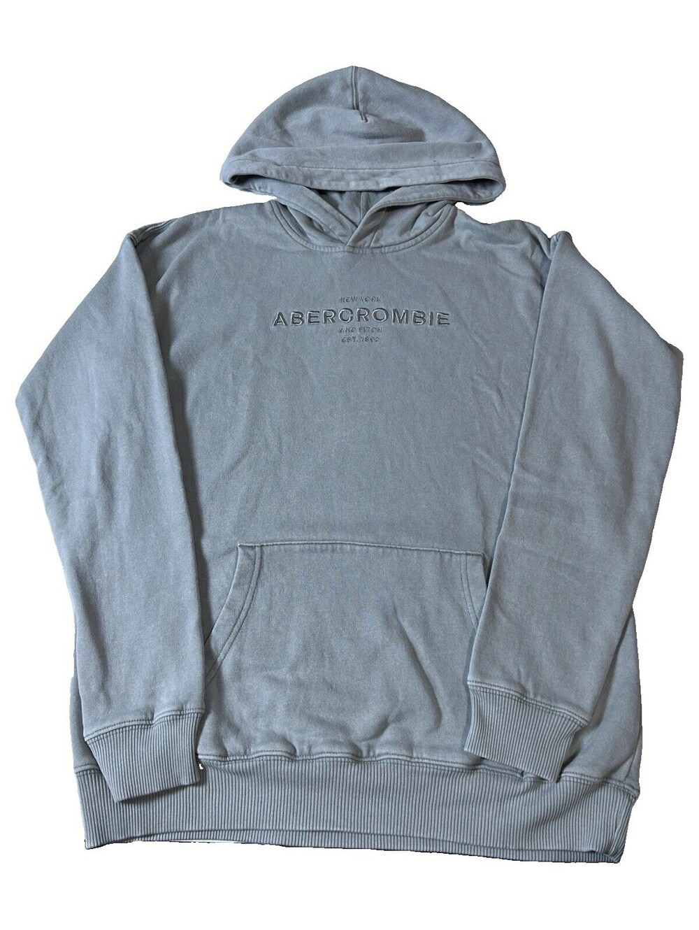 Abercrombie Kids Gray Pullover Hoodie Relaxed Fit Logo Pockets 15-16Y